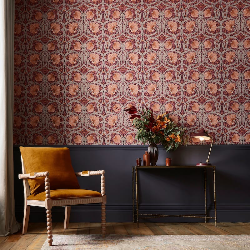 William Morris Pimpernel Plum Wallpaper