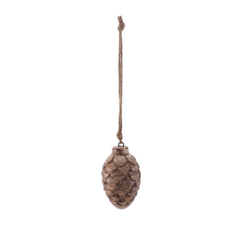 Wooden Pine Cone Ornament Set of 24 - 5" & 5.75"H