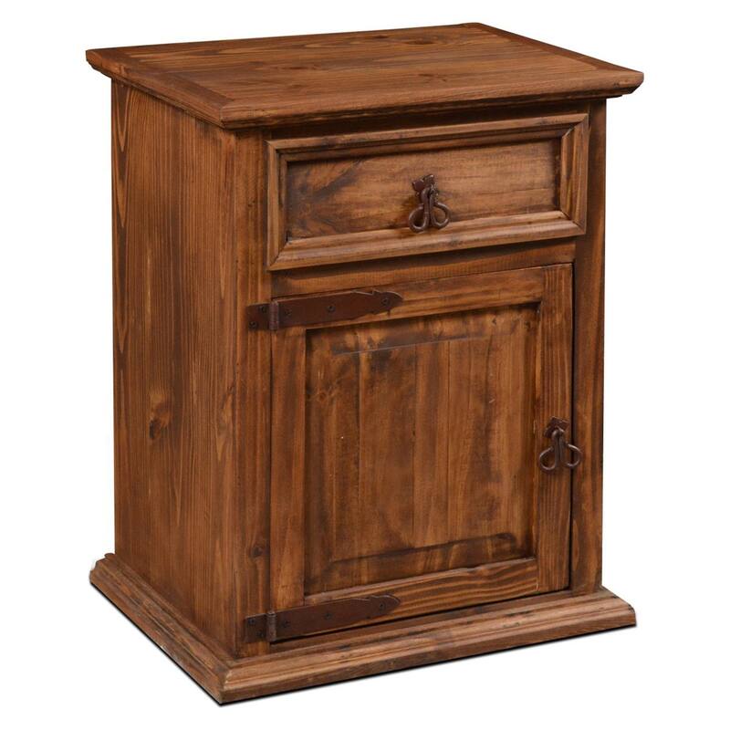 Set of 2 Montclare 1 Door / 1 Drawer Nightstand - Brown Wax