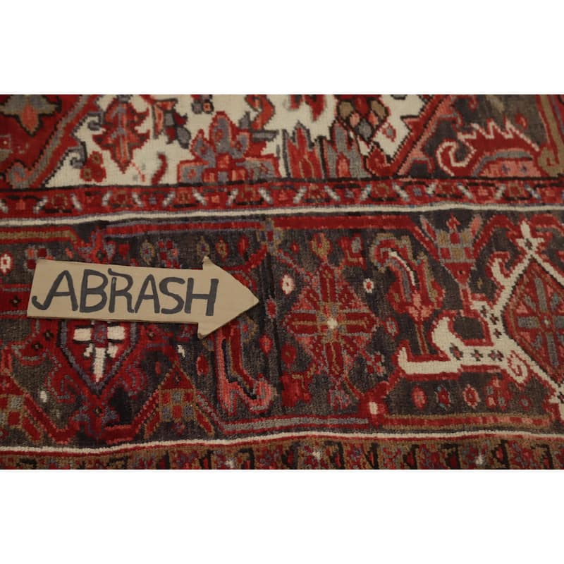 Hand Knotted Oriental 100% Wool Carpet Traditional Medallion Red Heriz Area Rug - 11' 1'' X 9' 1''