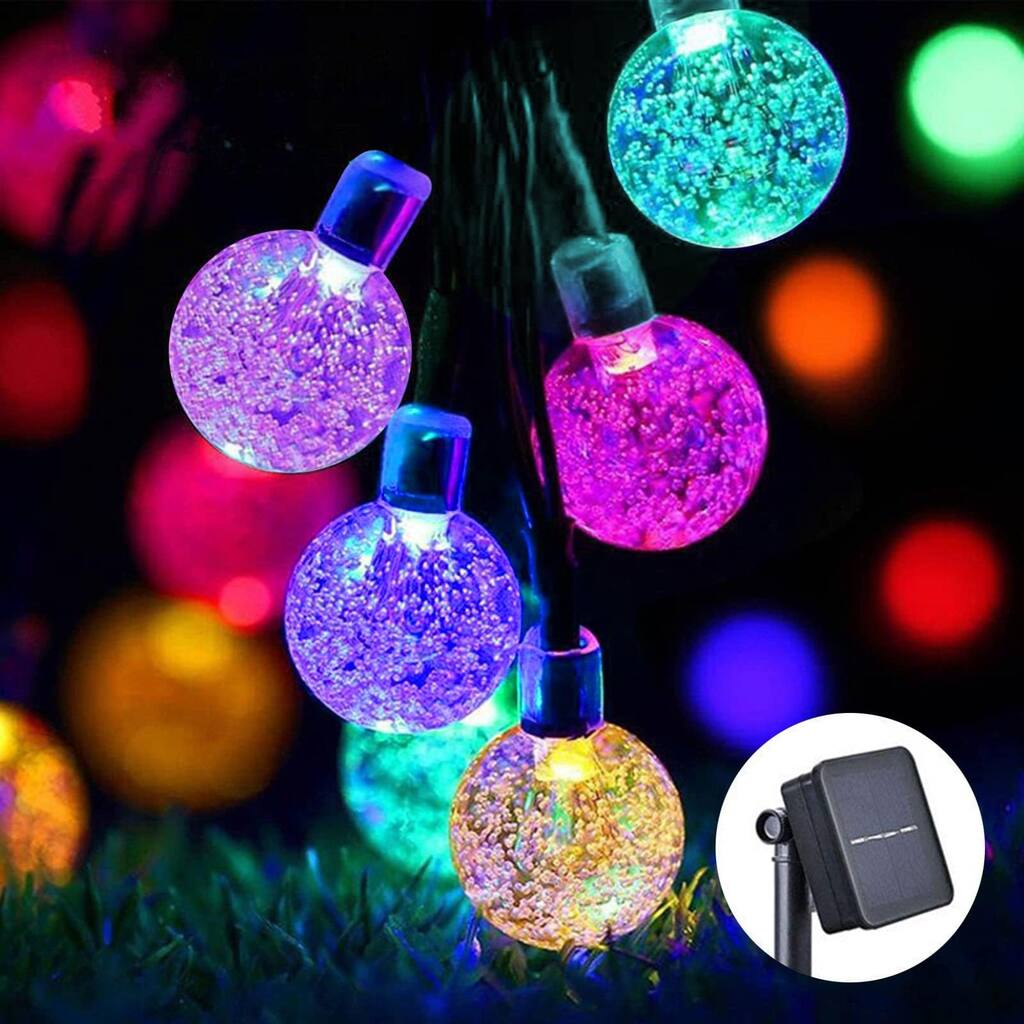 Solar String Lights Globe with Solar Powered Patio - 2 Pack