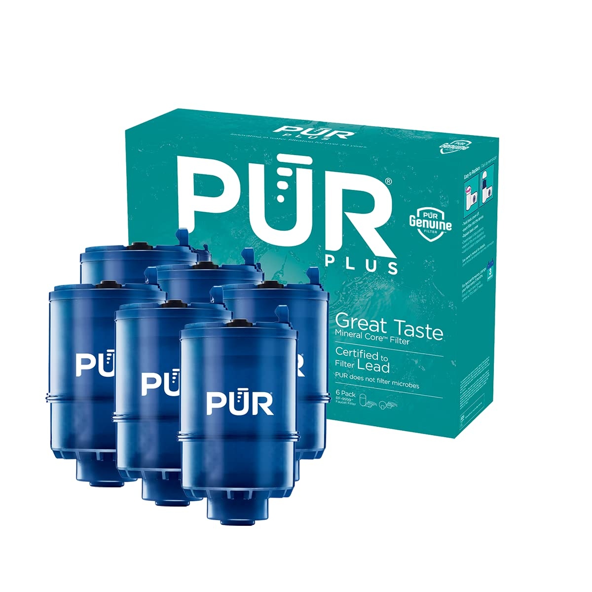 PUR PLUS Mineral Core Faucet Mount Water Filter Replacement 6 Pack pur-plus-mineral-core-faucet-mount-water-filter-replacement-6-pack