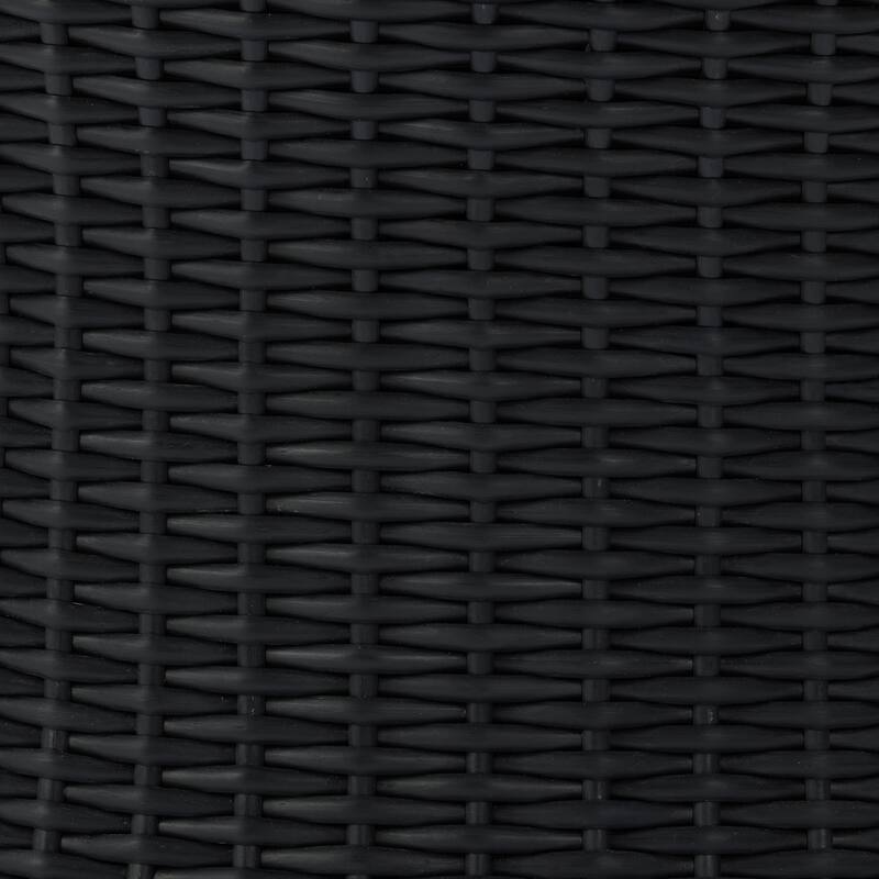 Christopher Knight Home - Modern Outdoor Wicker Side Table with 17.5" Round Acacia Wood Top