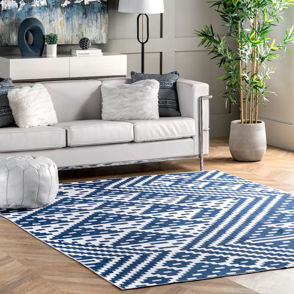 Nuloom Chiara SpinClean Machine Washable Modern Geometric Area Rug