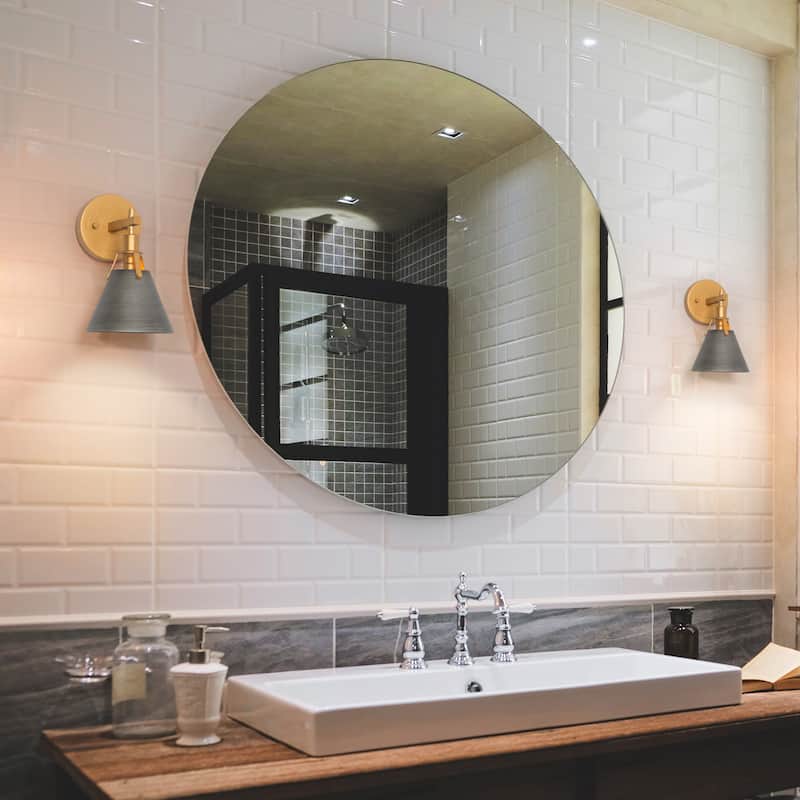 Coney Modern Dimmable Wall Sconce Metal Brushed Bathroom Vanity Light