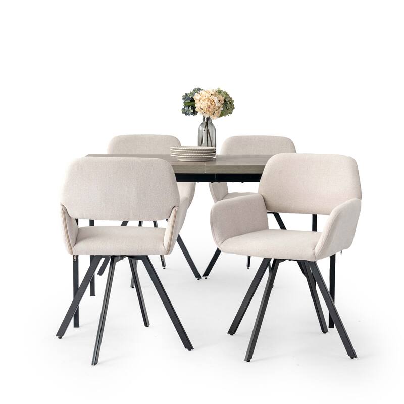 Modern Mid Century Kitchen Table, 47in Farmhouse Rectangular Walnut Dining Table for Dining Room,Apartment, Brown