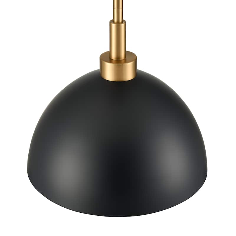 Elk Home Pelham Satin Brass Finish With Black Metal Shade Pendant
