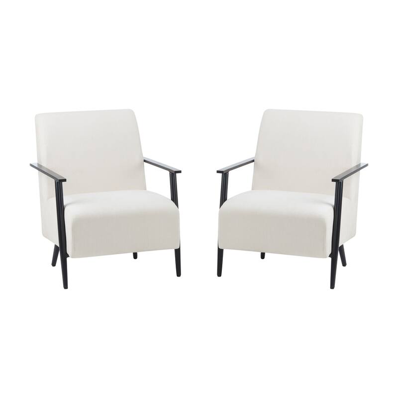 Polyester Lounge Chairs (Set of 2） with Sturdy Metal Frames, Ergonomic Design, and Space-Saving Profile