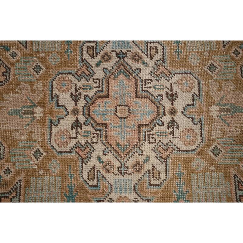 Distressed Tabriz Persian Vintage Area Rug Hand-Knotted Wool Carpet - 6'5" x 9'3"