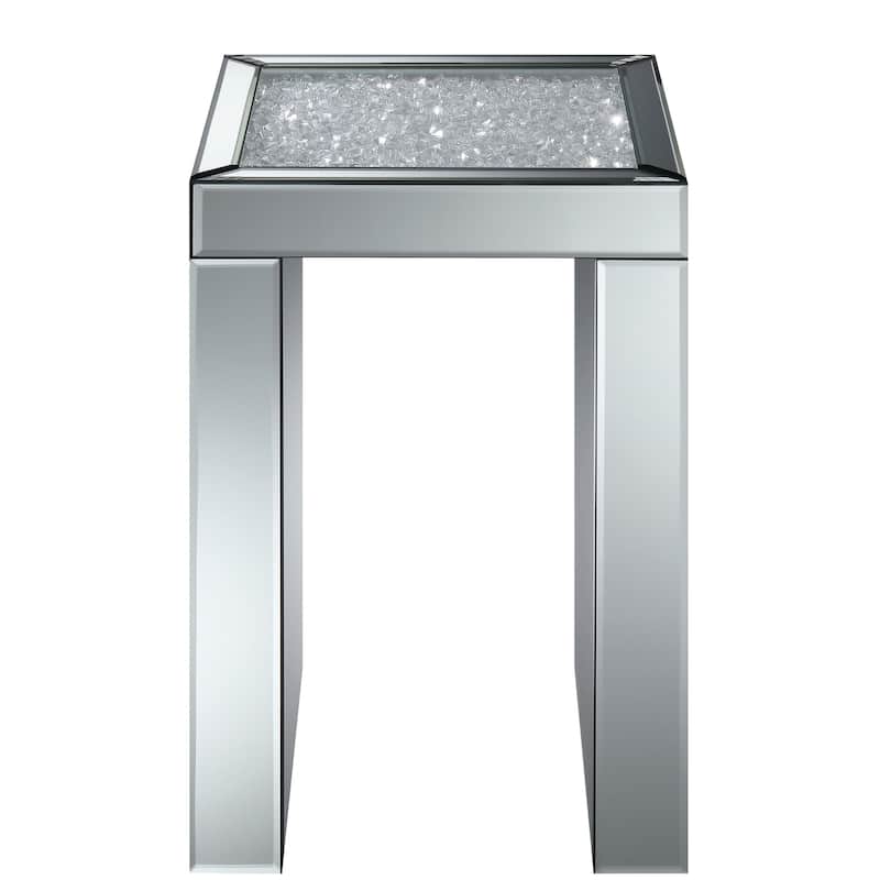 Glamorous Contemporary Mirrored Accent Side Table Bed Bath & Beyond