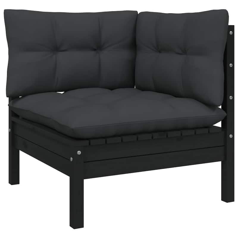 vidaXL Solid Wood Pine Patio Lounge Set 3 Piece with Cushions Multi Colors - 25" x 25" x 24.6"