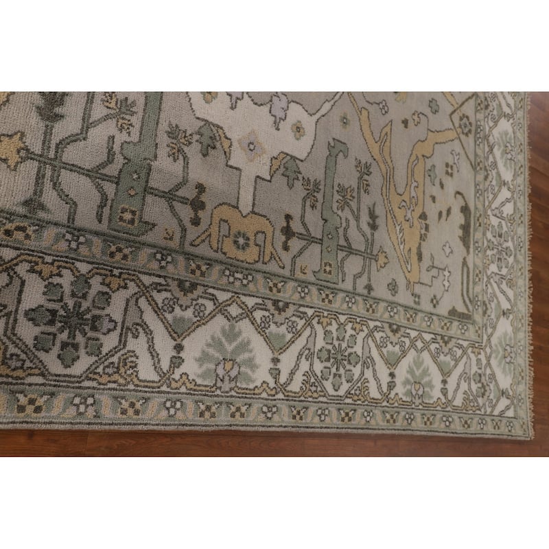 Al-Over Oushak Indian Area Rug Handmade Wool Carpet - 8'0"x 9'9"