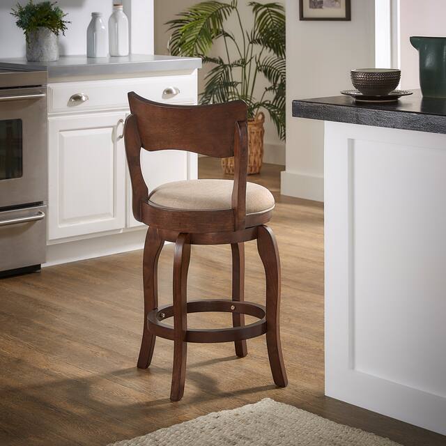 Lyla 24-inch Brown Counter Height Swivel Stool by iNSPIRE Q Classic