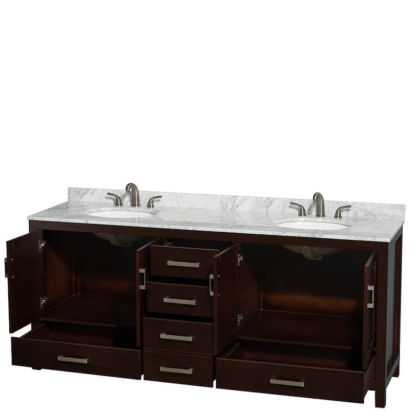 Wyndham Collection Sheffield Double Vanity Set