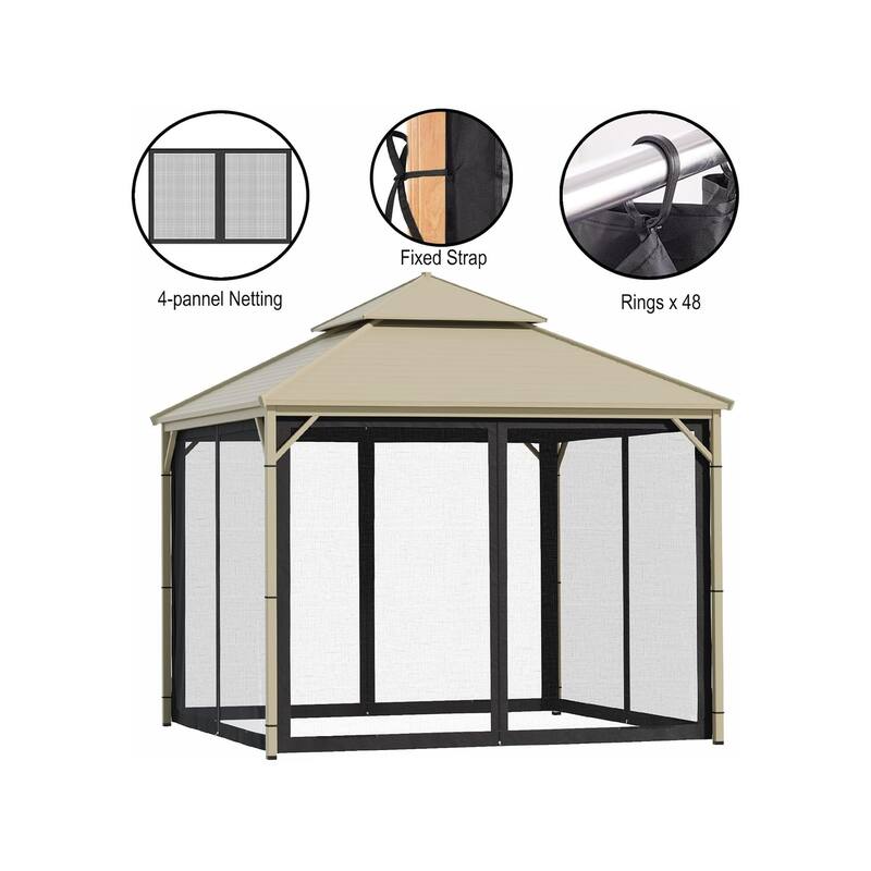 Gazebo Universal Replacement Mosquito Netting with Zipper