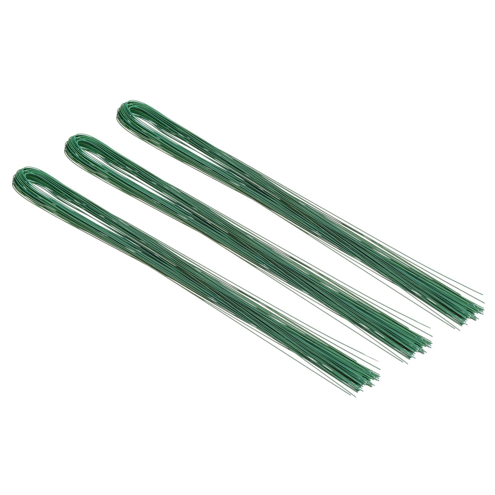 3 Pack/120 Pcs 32 in 22 Gauge Floral Stem Wire Bouquet Stem Wrapped Green