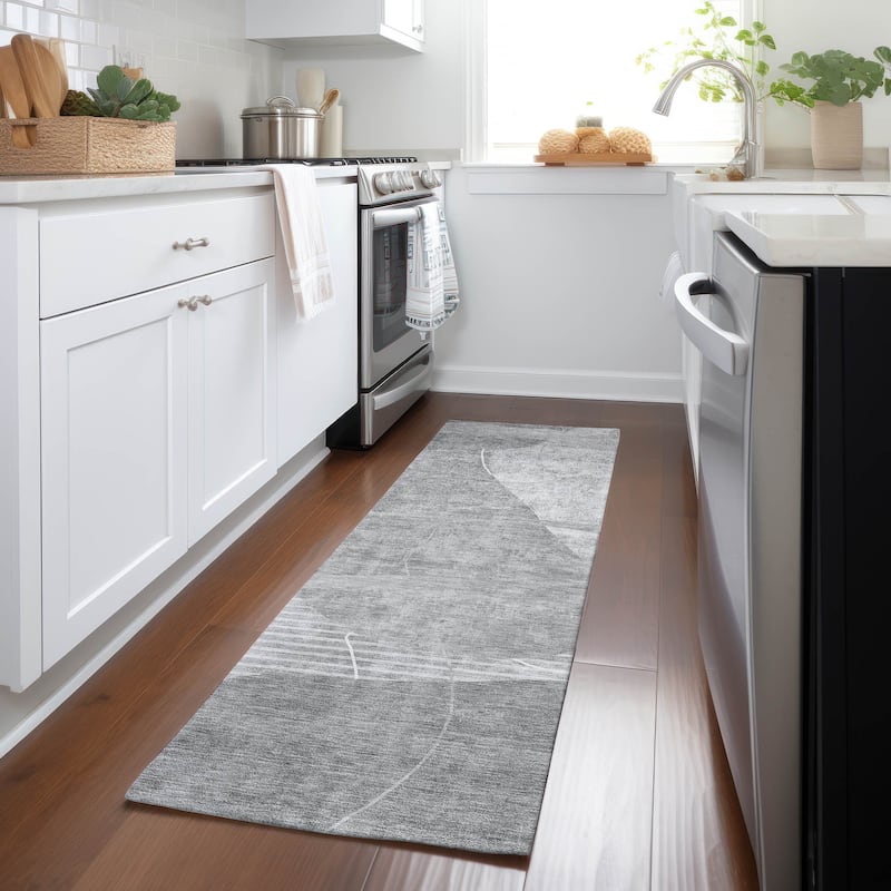 Machine Washable Indoor/ Outdoor Chantille Abstract Modern Rug