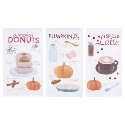 Pumpkin Pie Donut & Latte Towel S/3