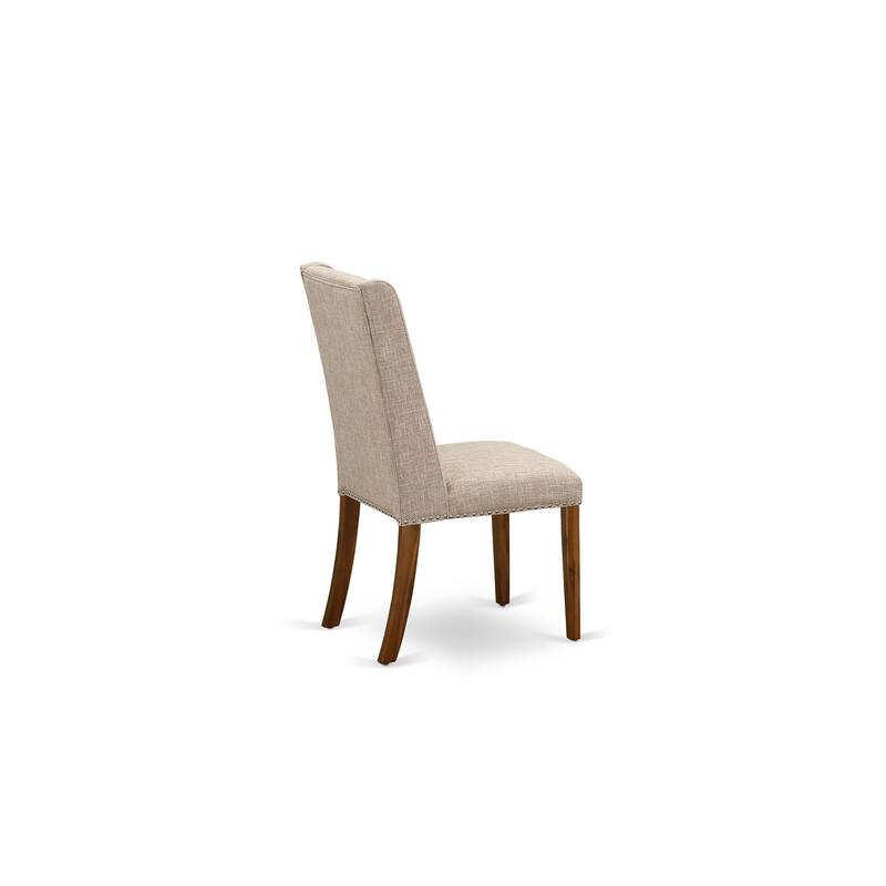 East West Furniture 11 Piece Dinette Set- a Dining Table with Removable Leaf and 10 Linen Fabric Dining Chairs(Finish Options)