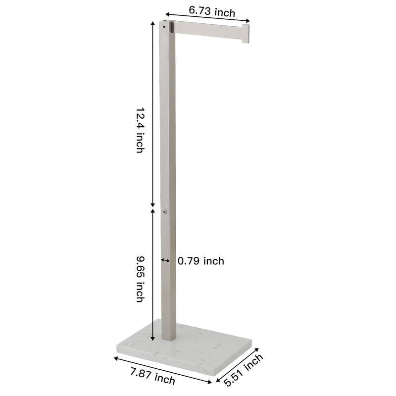 Freestanding Toilet Paper Holder with Natural Marble Base
