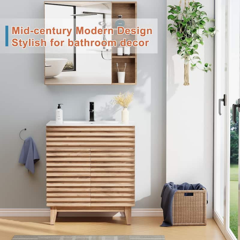 Bathroom Vanity Set W/Drop in Sink Faucet Cabinet Combo