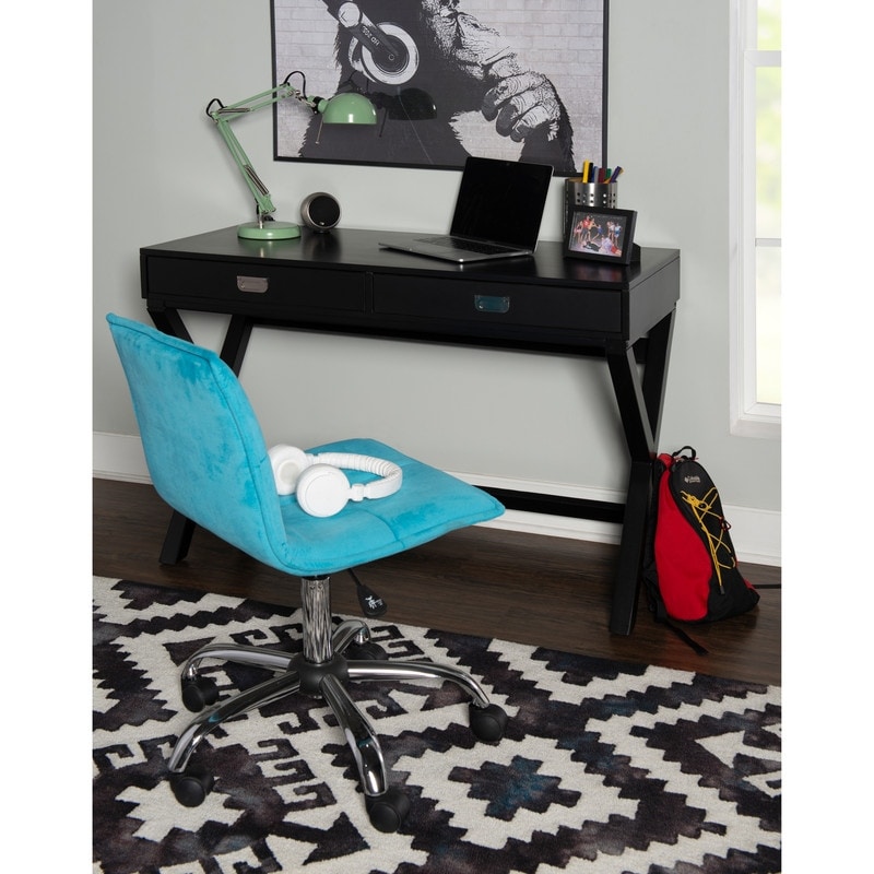 Linon Poppy Black Writing Desk