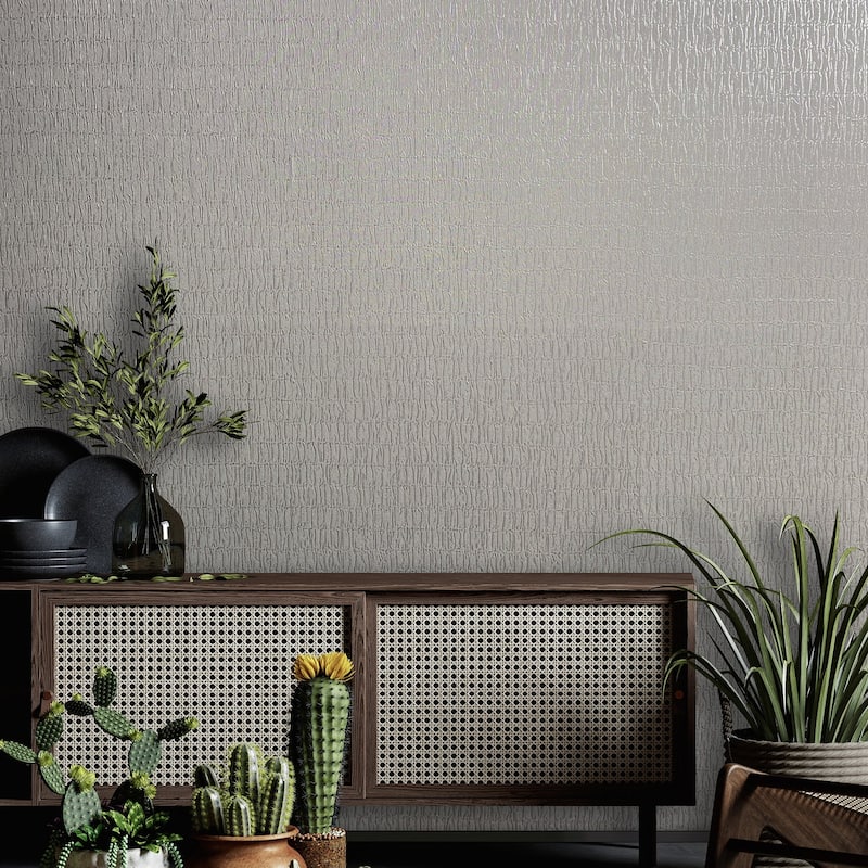 Galerie Wallcoverings Kumano Textured Ruche Silk Vinyl on Non-woven Pearlescent Wallpaper Roll