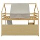 preview thumbnail 13 of 38, Full Size Wooden Loft Bed with House-shaped Frame & Slide