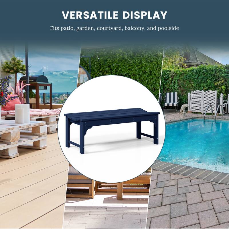 Polytrends Laguna Hdpe All Weather Outdoor Patio 48" Bench