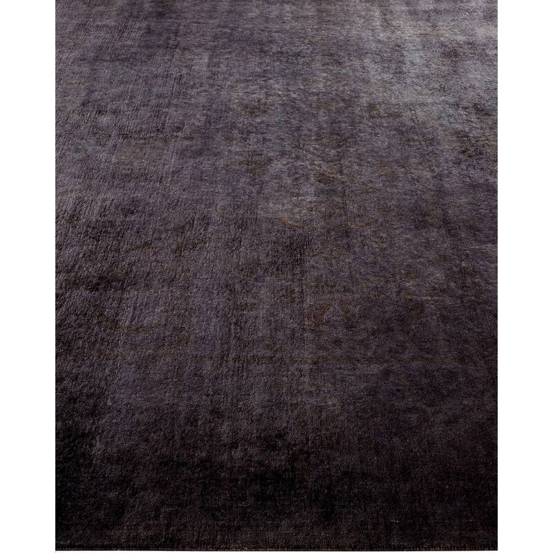 Overton Hand Knotted Wool Vintage Inspired Modern Contemporary Overdyed Gray Area Rug - 8' 1" x 10' 4"