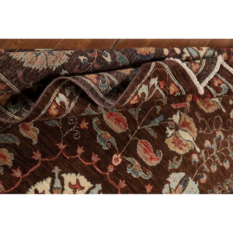 Brown Vegetable Dye Ziegler Oriental Area Rug Handmade Wool Carpet - 7'3" x 9'10"