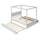 preview thumbnail 13 of 13, Merax Full Size Canopy Bed with Trundle Bed and two Drawers