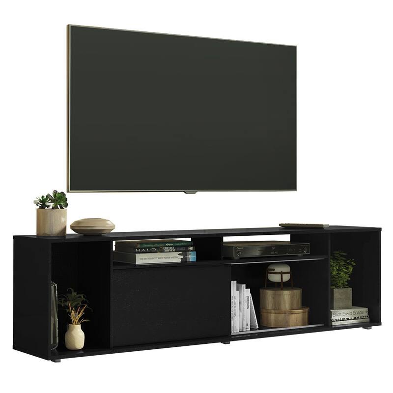 Madesa Large Entertainment Center with 1 Sliding Door, 5 Shelves and Open Shelves for 65, 75 Inch Media Storage