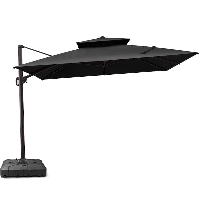 11 x 11 FT Outdoor 360 Degrees Rotation Patio Cantilever Umbrella with Base