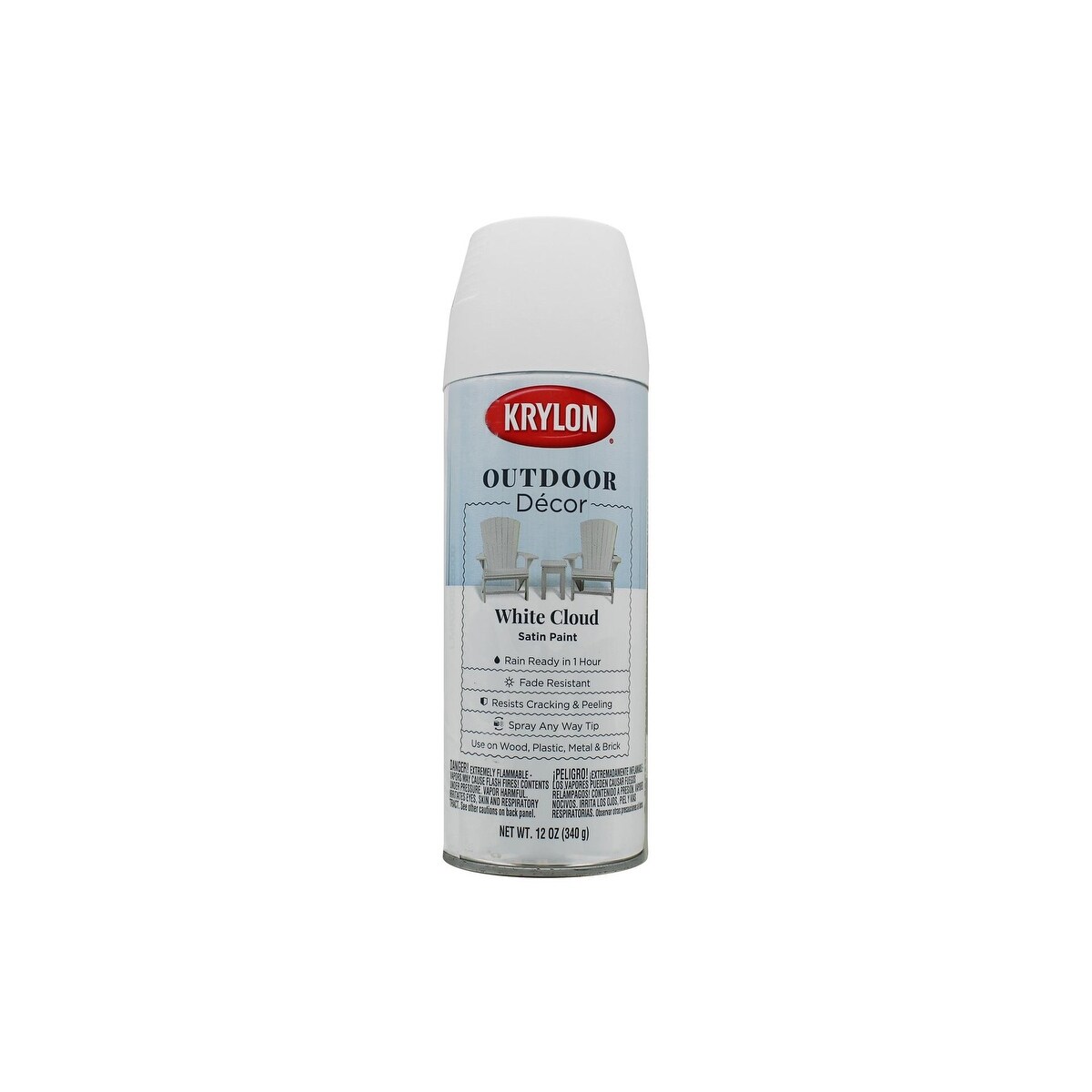 Shop Krylon Outdoor Decor Paint Satin 12oz White Cloud Overstock 26468613