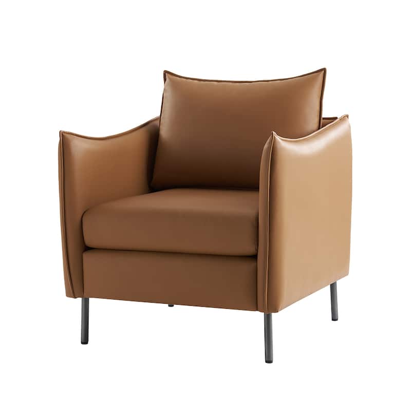Christopher Modern Anti-scratch Fabric Armchair with Black Metal Legs Set of 2 by HULALA HOME