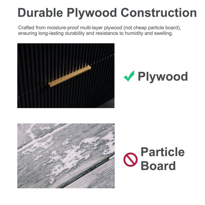 Modland Fluted Floating Vanity with Sink, Plywood Wall Mount Cabinet, Curved Edge, 24/30/36 Inch