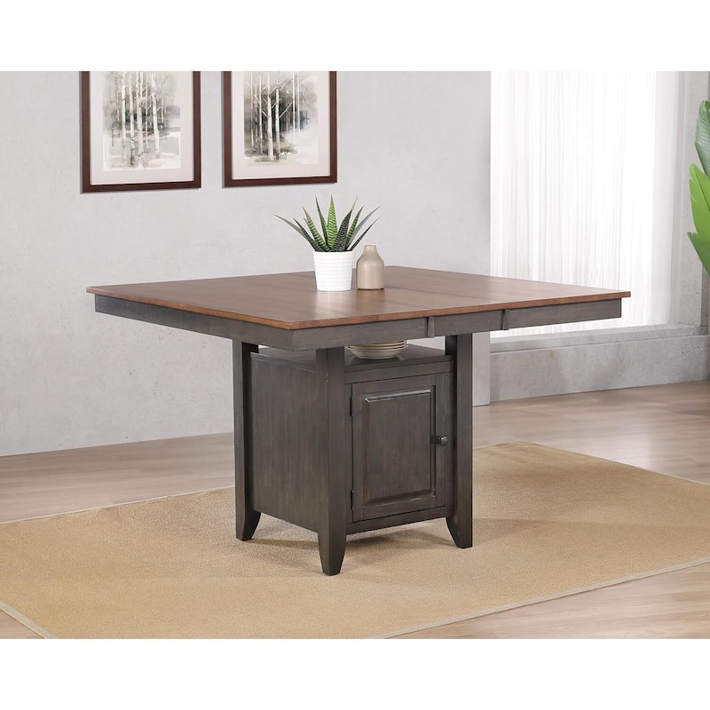 Expandable Dining Table - Butterfly Leaf, Storage Cabinet, Seats 8, Kitchen Pub Table, High-Top, Wood - 54