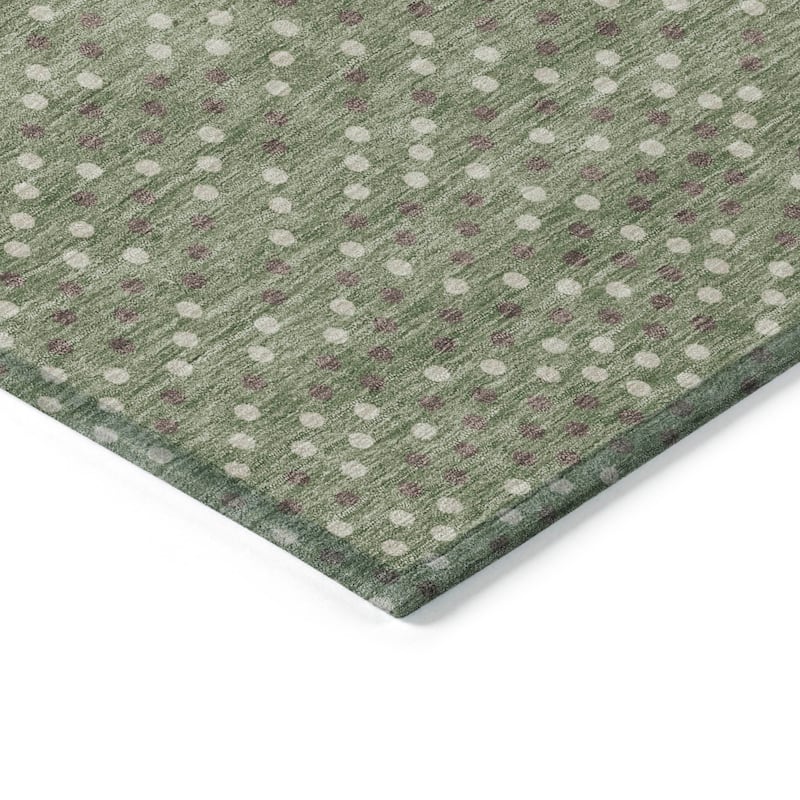 Machine Washable Indoor/ Outdoor Modern Dotty Chantille Rug