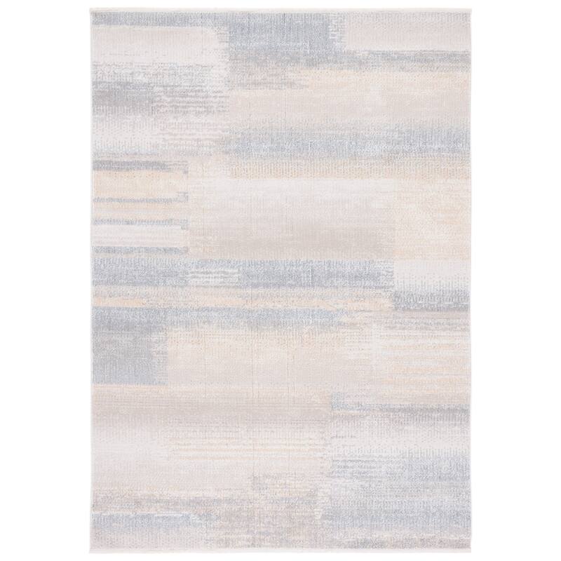 SAFAVIEH Blair Machine Washable Akkie Slip Resistant Contemporary Rug - 5'3" x 7'6" - Grey/Beige