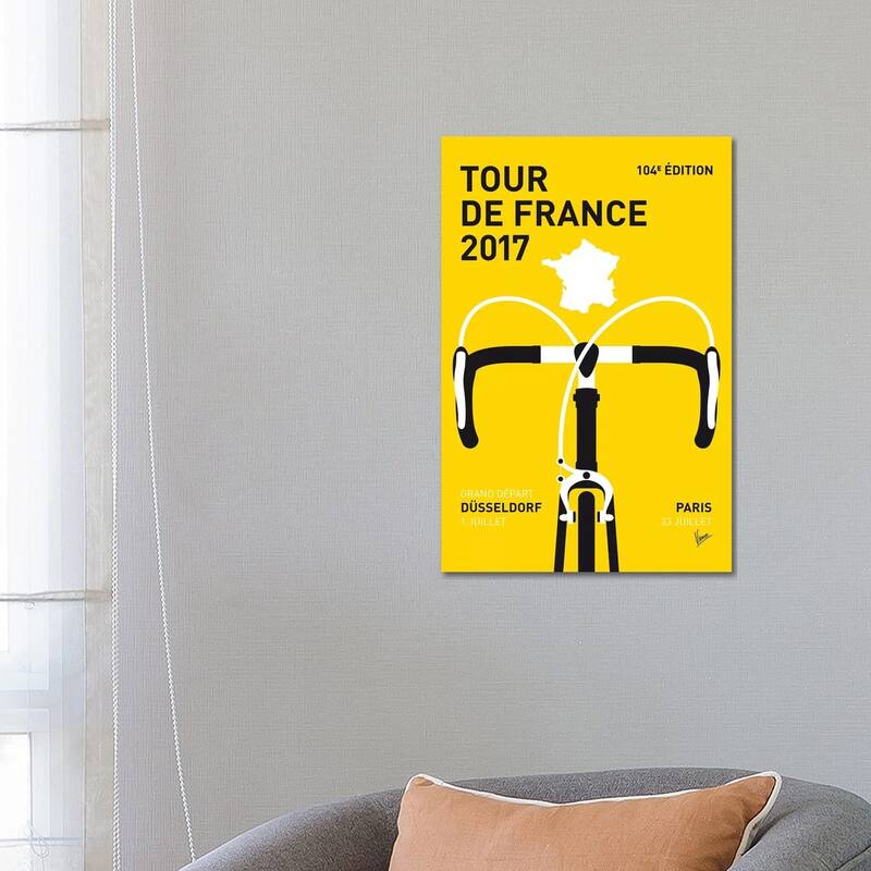 iCanvas "Tour de France 2017 Minimal Poster" by Chungkong Canvas Print - 26x18x1.5