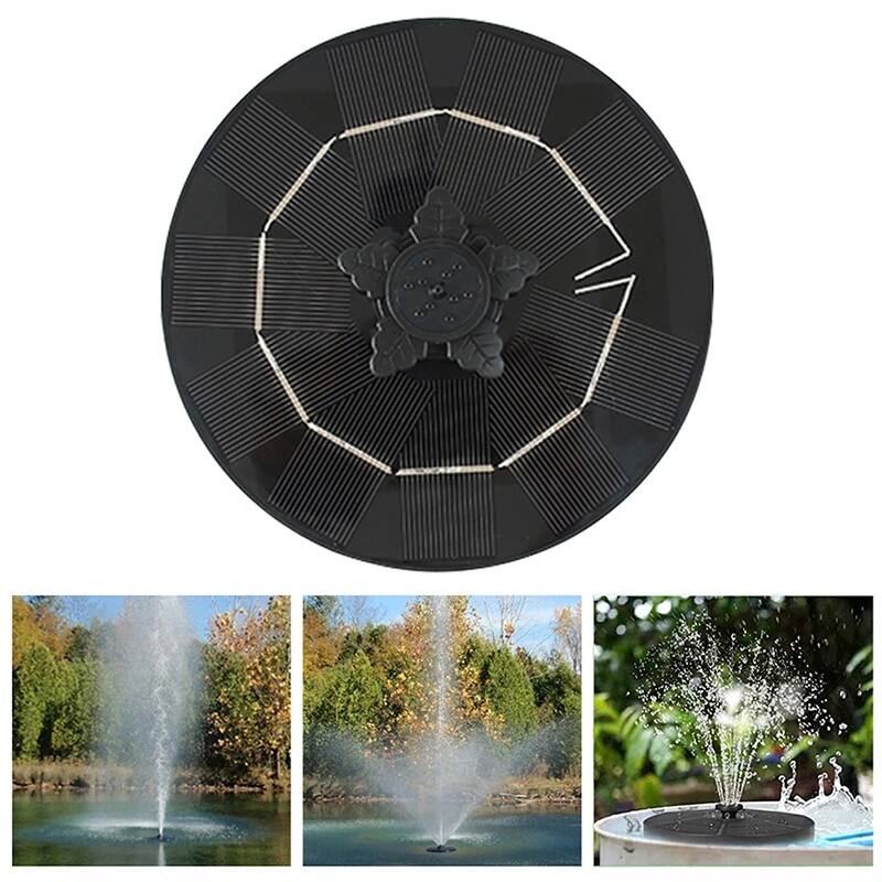 Rotating Solar Powered Fountain Adjustable 3 Gear Switching Fountain Floating Water Nozzle Garden Pool Decoration