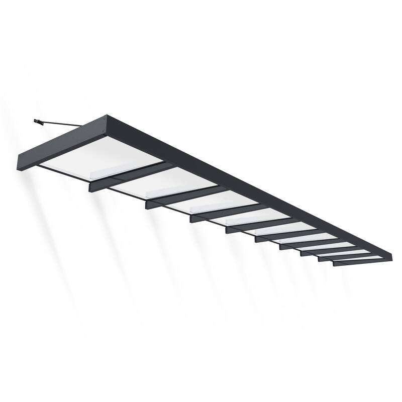 Sophia XL 5 ft. Door Awning Kit - Grey Structure & White Opal Panels