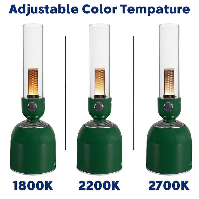 Novelty Lights Rechargeable 3-in-1 Camping Lantern with Bluetooth Speaker, Green