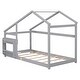 preview thumbnail 12 of 12, Twin Size Solid Wood Kids House Bed Frame with Shelf, Roof and Slats