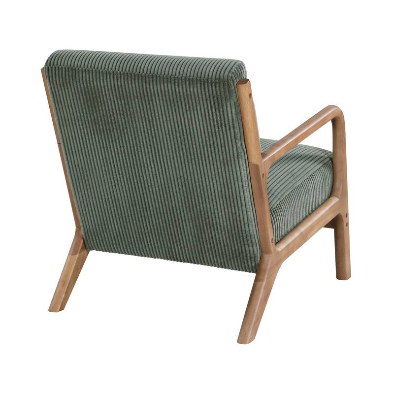 Lounge Chair with Wooden Frame - 32.25" D x 26" W x 30.5" H