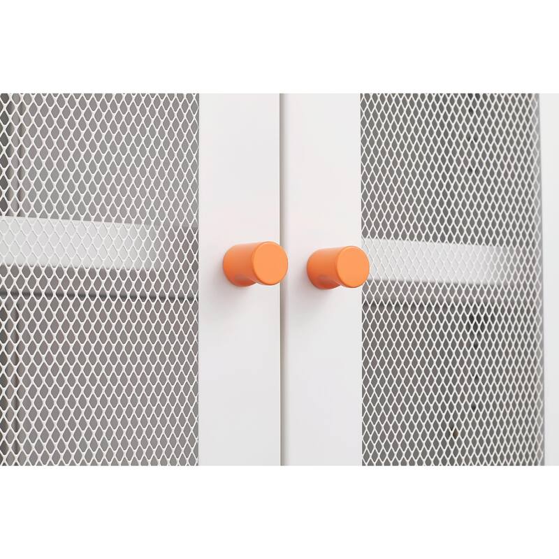 High Shoe Cabinet with Adjustable Partitions & Mesh Doors