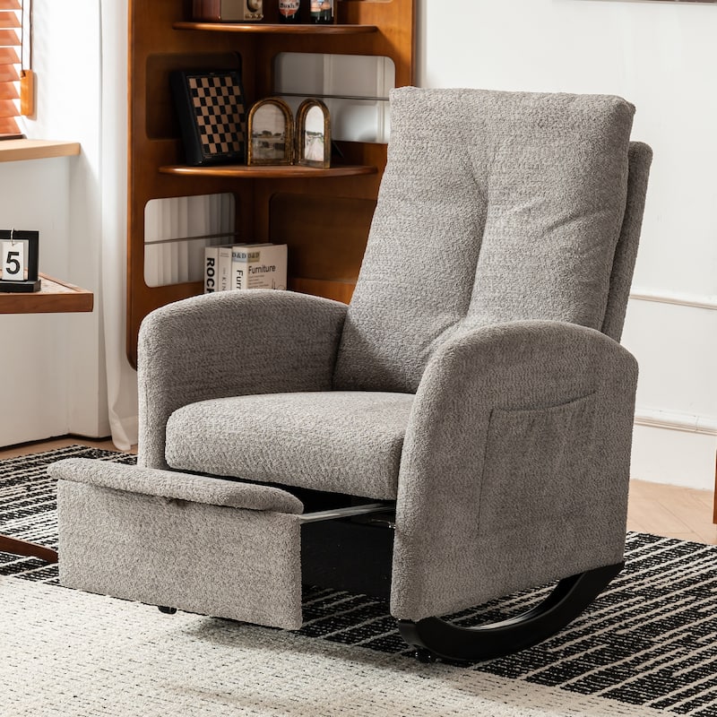 Accent Rocking Chair with Footrest and High Back