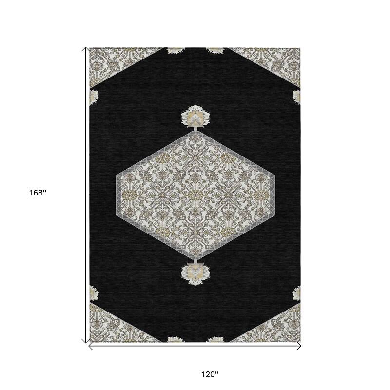 HomeRoots Oriental Traditional Rectangle Outdoor Rug