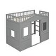 preview thumbnail 9 of 10, Twin Size House Loft Bed With Ladder